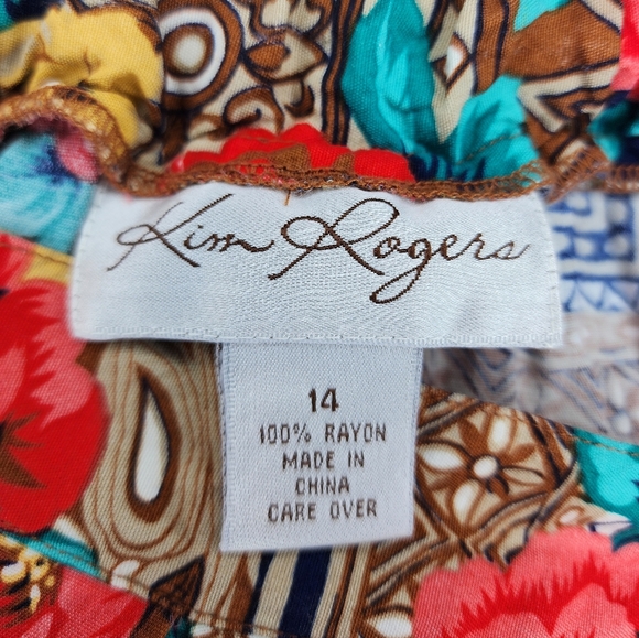 Vintage Kim Rogers Colorful Flowery Teachers Skirt - Picture 8 of 8